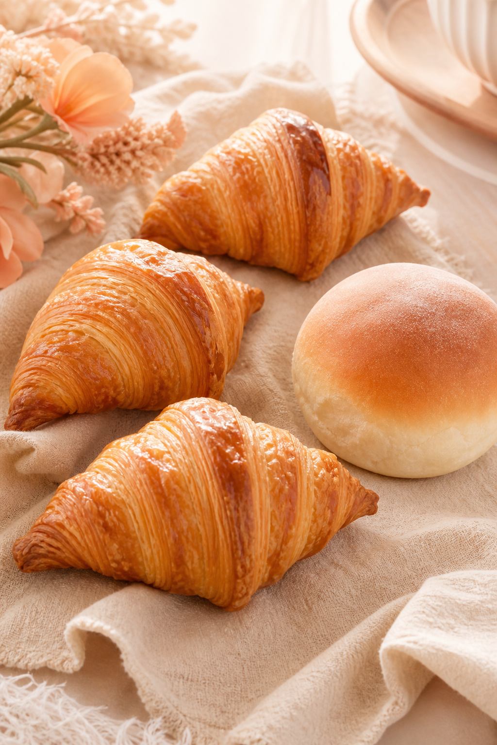 Fresh croissants and bakery pastries