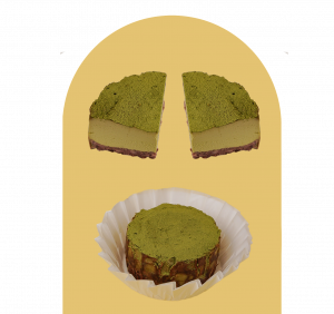 Matcha & Red Beans Basque ( 一抹望月寄相思-有机抹茶&红豆巴斯克蛋糕)